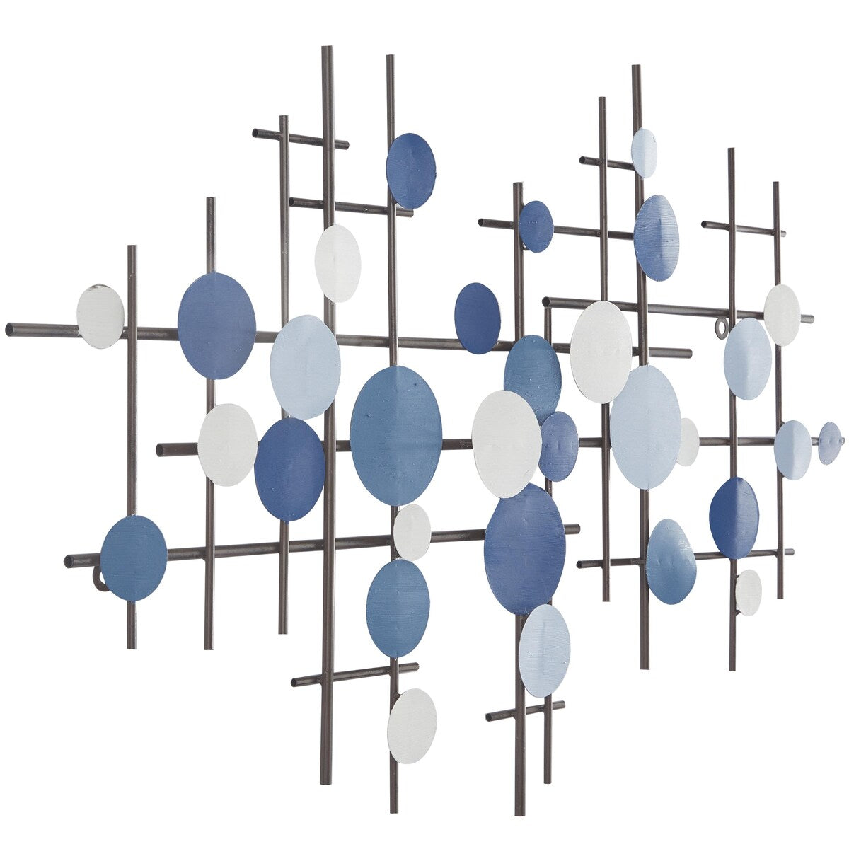 Metal Geometric Overlapping Various Shapes Home Wall Decor - Blue - CosmoLiving by Cosmopolitan