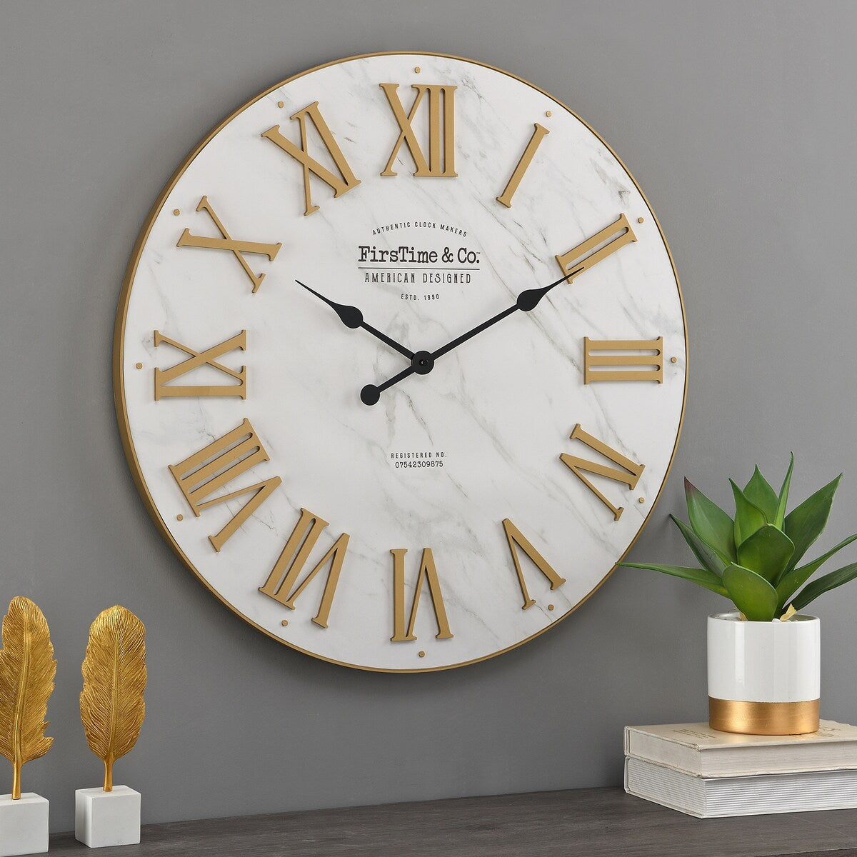 FirsTime & Co. Emmett Farmhouse Shiplap 27-in. Round Wall Clock