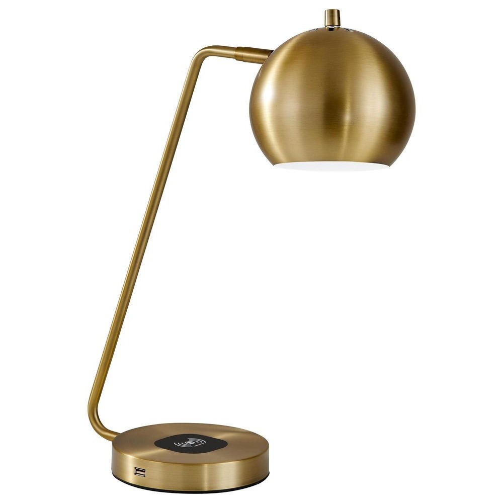 HomeRoots 21 Gold Metal Desk Table Lamp With Gold Shade