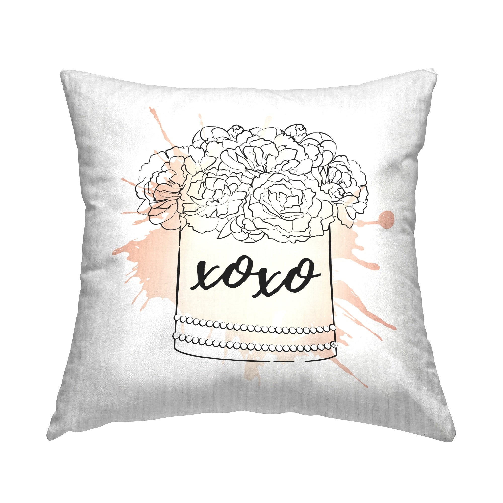 Stupell XOXO Peonies Bouquet Decorative Printed Throw Pillow Design by Martina Pavlova