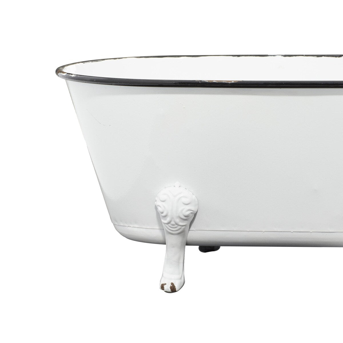 Metal Bathtub Indoor Outdoor Planter - White - Roche River Decor