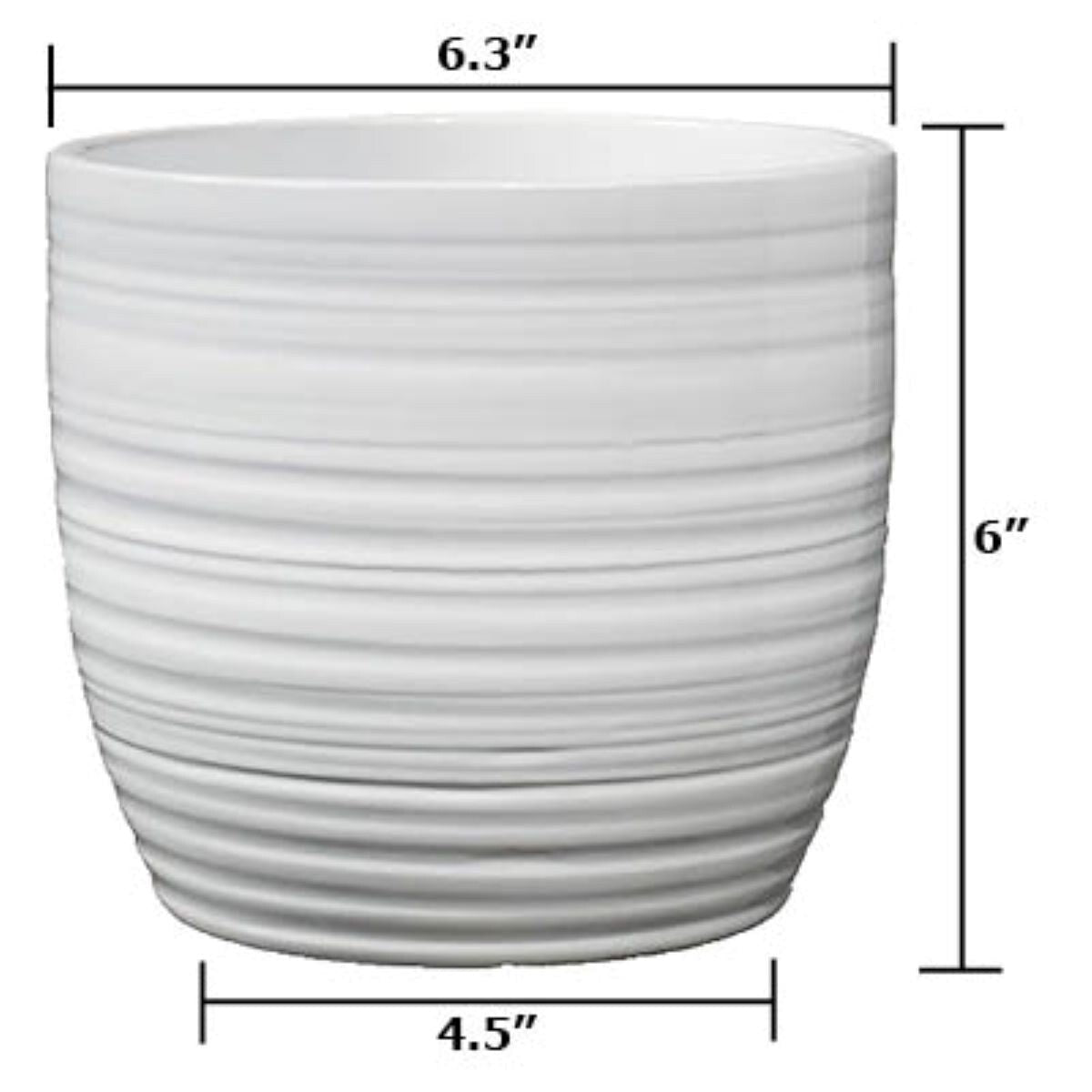 6.3 Ceramic Bergamo Indoor Plant Pots - White or Red