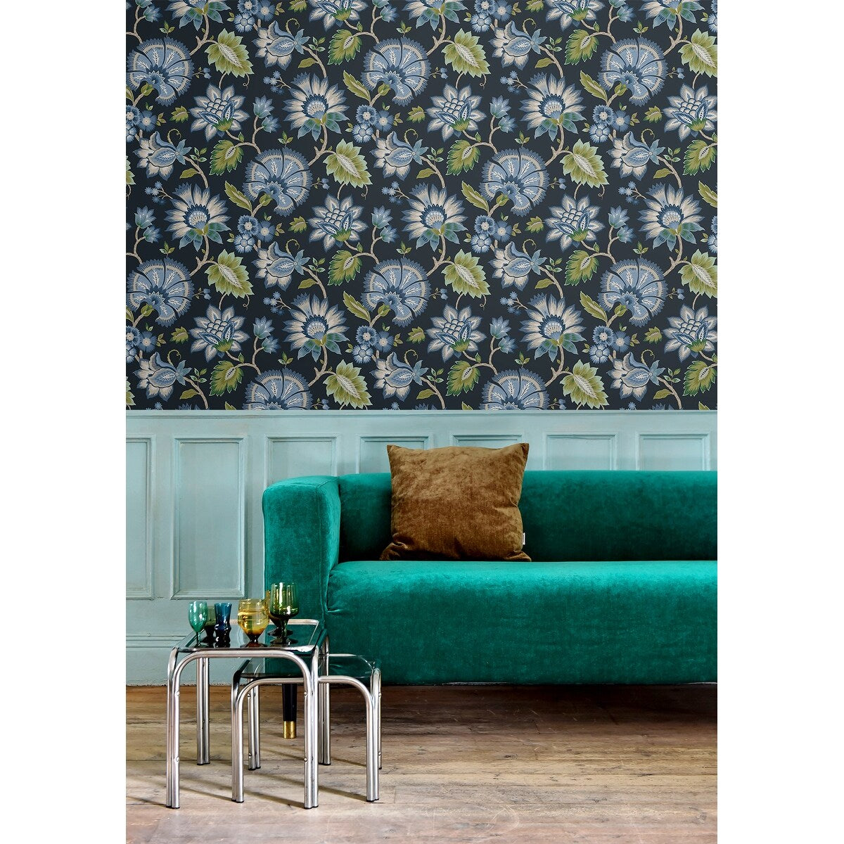 NextWall Jacobean Blossom Floral Peel and Stick Wallpaper