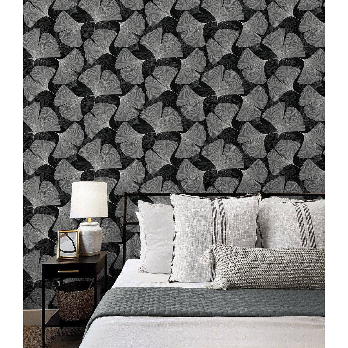 NextWall Tossed Ginkgo Leaf Peel and Stick Wallpaper