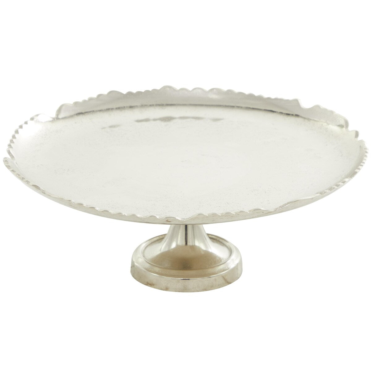 Aluminum Metal Cake Stand with Pedestal Base - Silver or Gold - CosmoLiving by Cosmopolitan