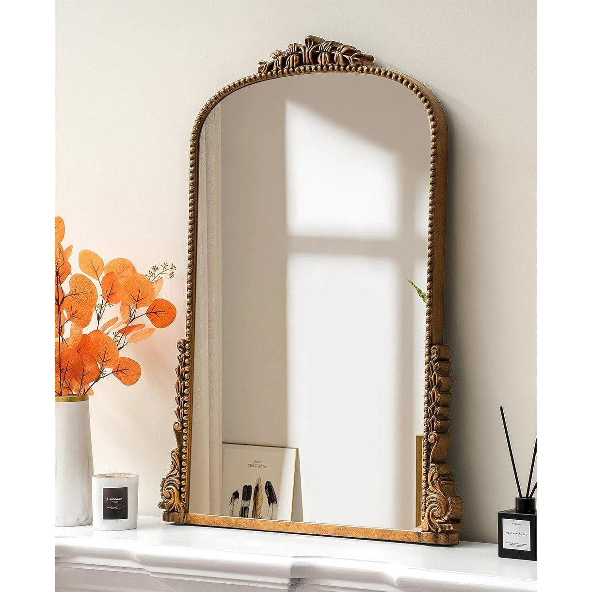 Vintage Baroque Arch Wall Mirror - 39.4×28.3