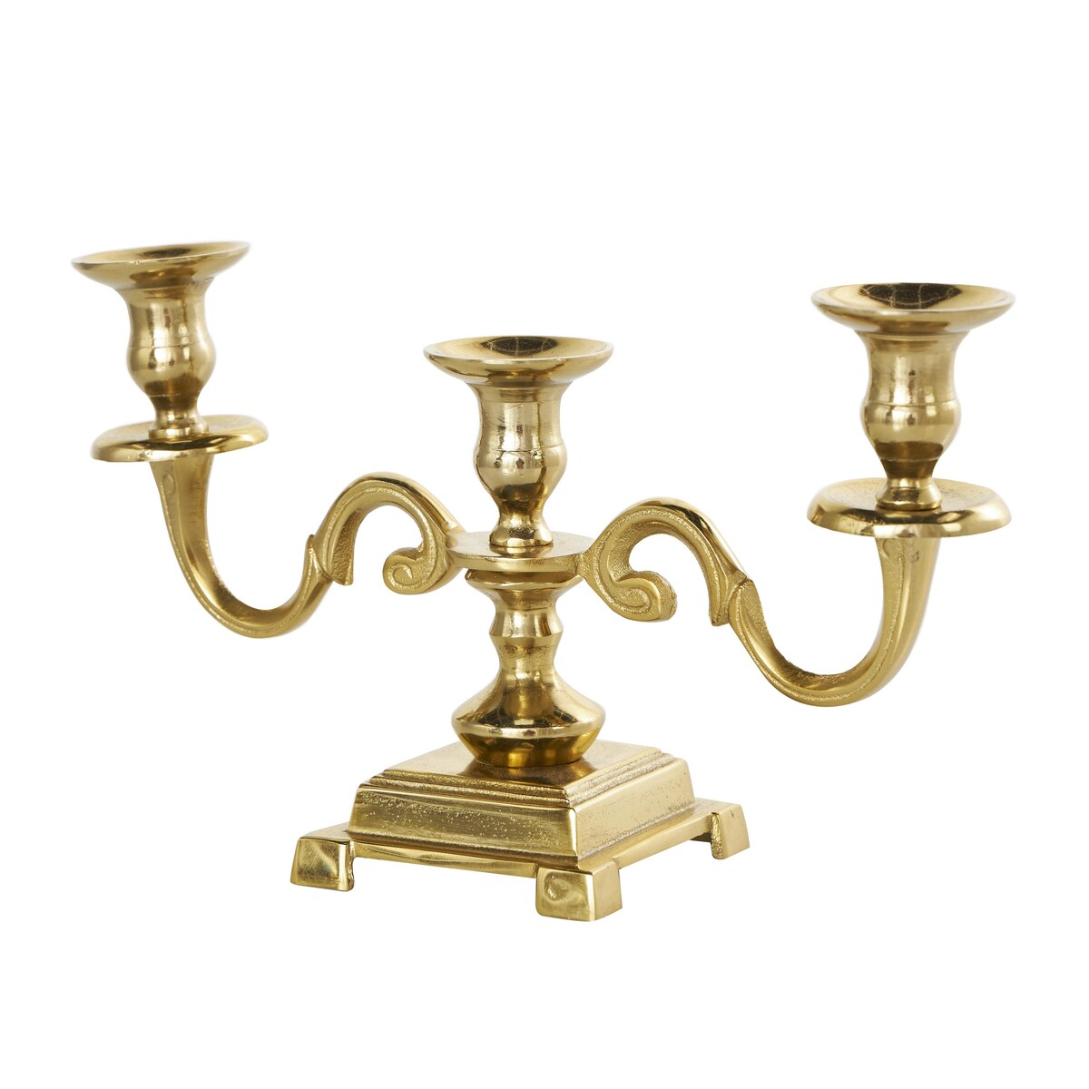 Aluminum Metal Scrolled Candelabra - Gold or Silver - The Novogratz