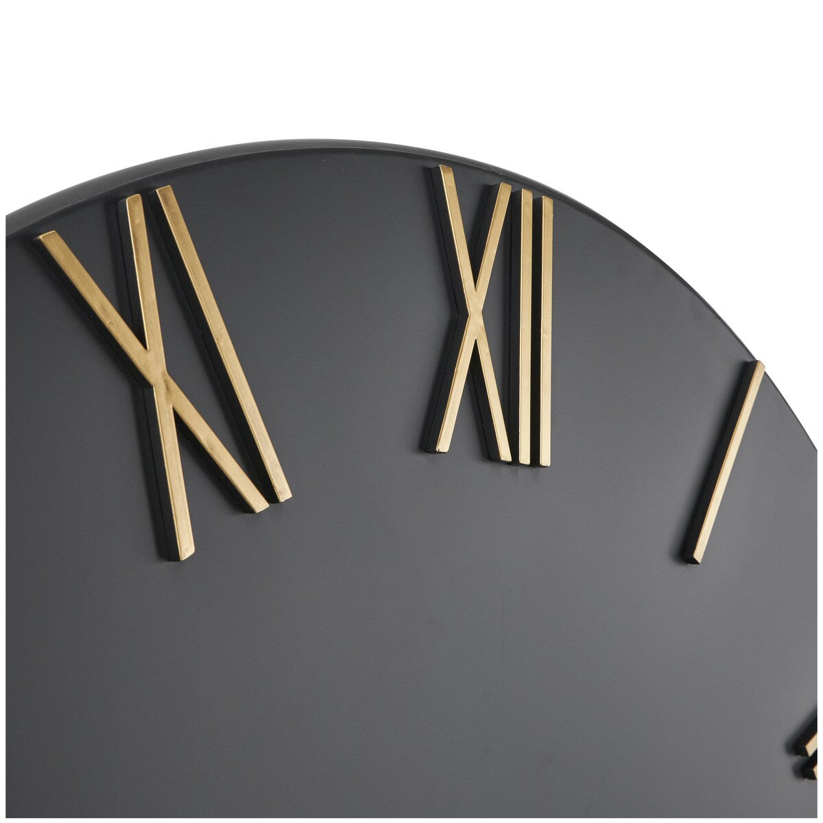 Metal Decorative Wall Clock with Gold Hands and Numbers - Black or White - Roche River Decor