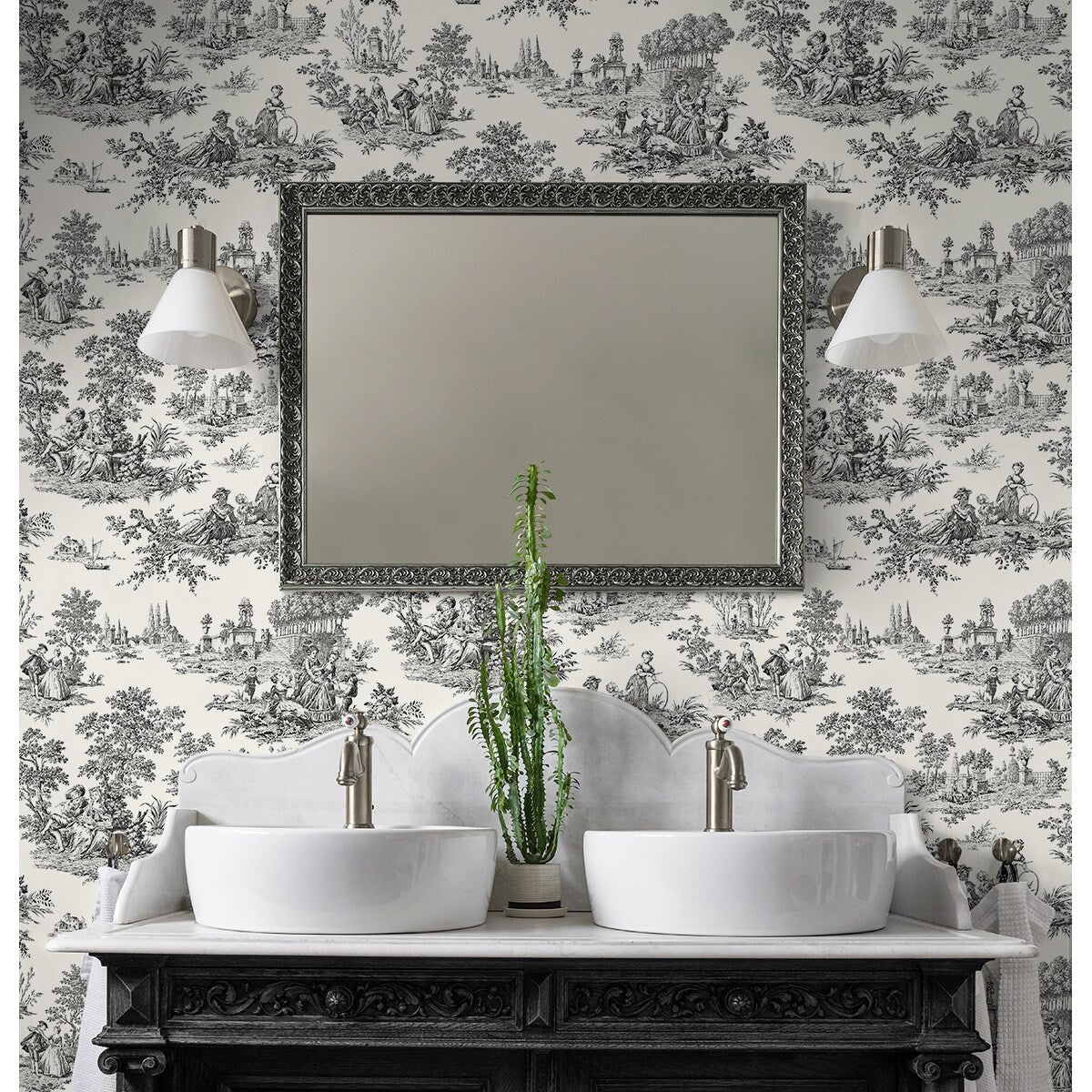 NextWall Chateau Toile Peel and Stick Wallpaper