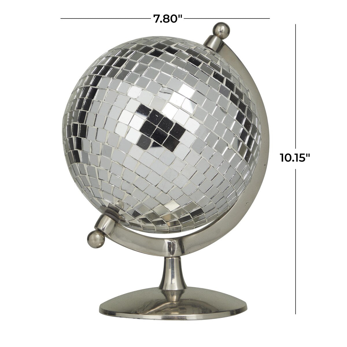 Stainless Steel Metal Disco Ball Style Globe - Silver or Gold - The Novogratz