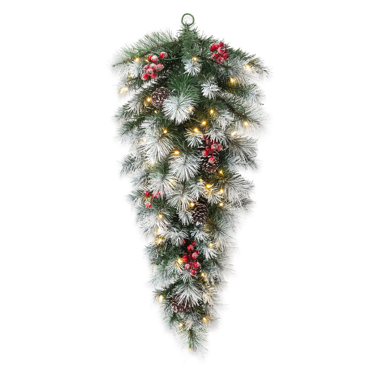 Glitzhome 3FT Pre-Lit Christmas Teardrop With 50 Warm White Lights and Timer