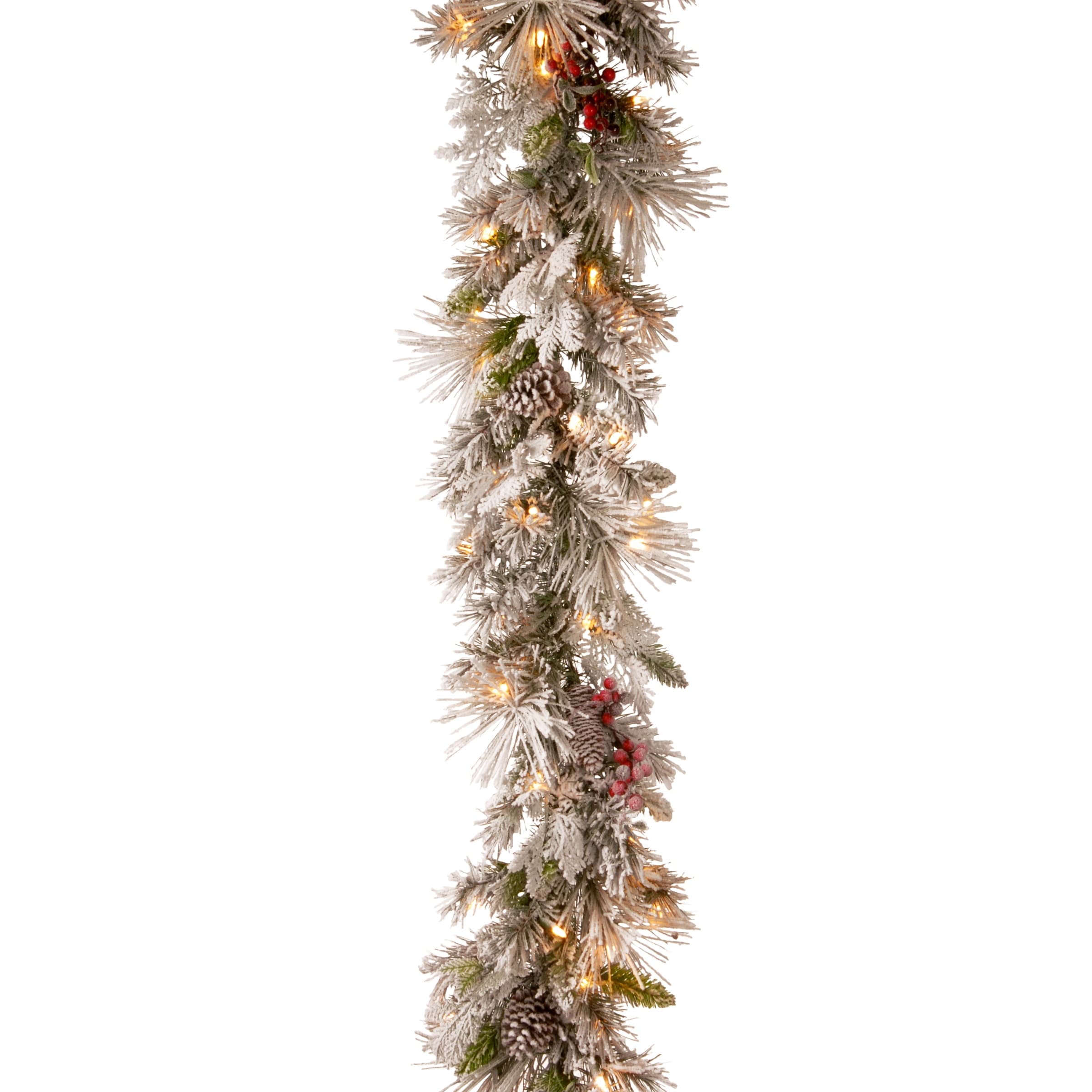 National Tree Company 9 ft. Snowy Bedford Pine Garland