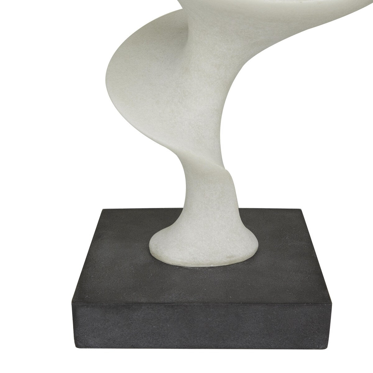 Polystone Abstract Decorative Sculpture with Black Base - White - Roche River Decor