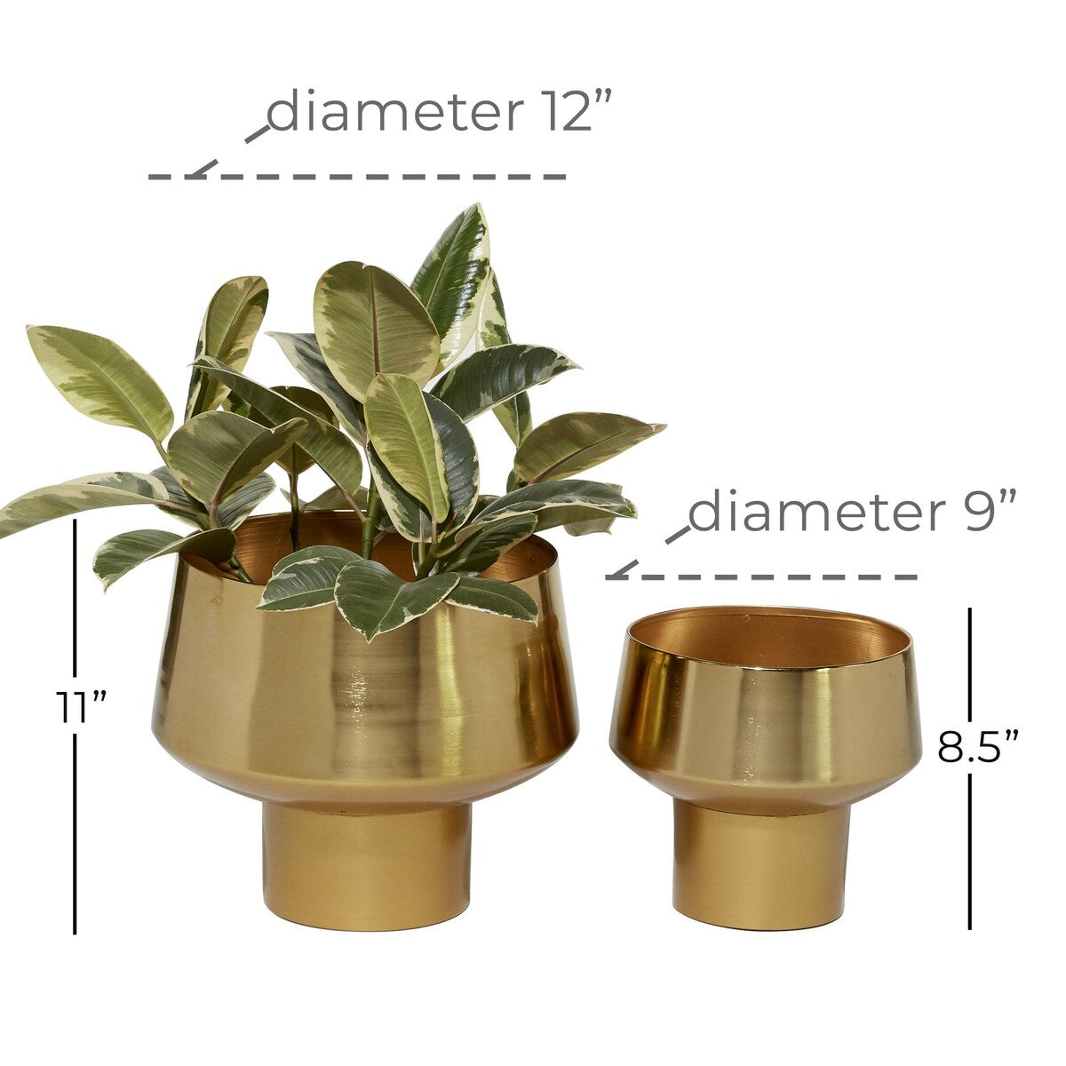 Metal Indoor Outdoor Planter - Set of 2 Gold - Roche River Decor