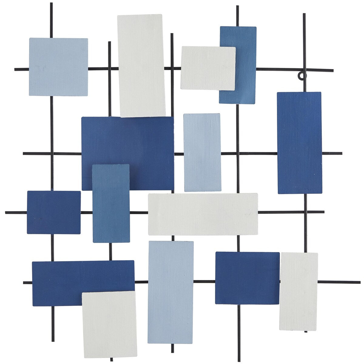 Metal Geometric Overlapping Various Shapes Home Wall Decor - Blue - CosmoLiving by Cosmopolitan