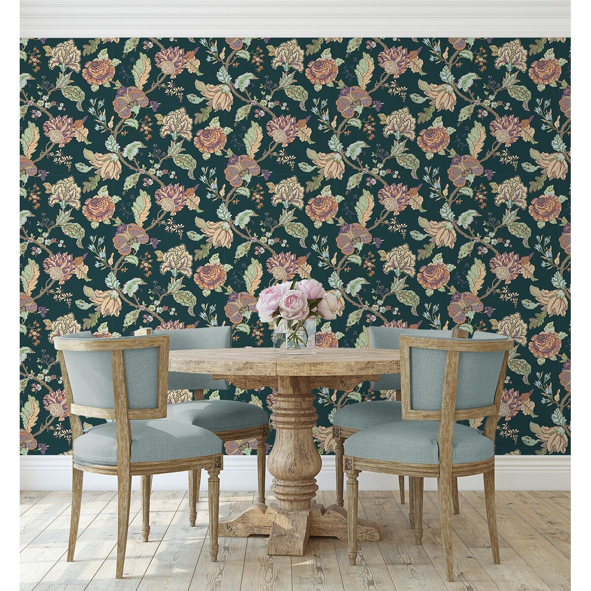 NextWall Kianna Jacobean Peel and Stick Wallpaper