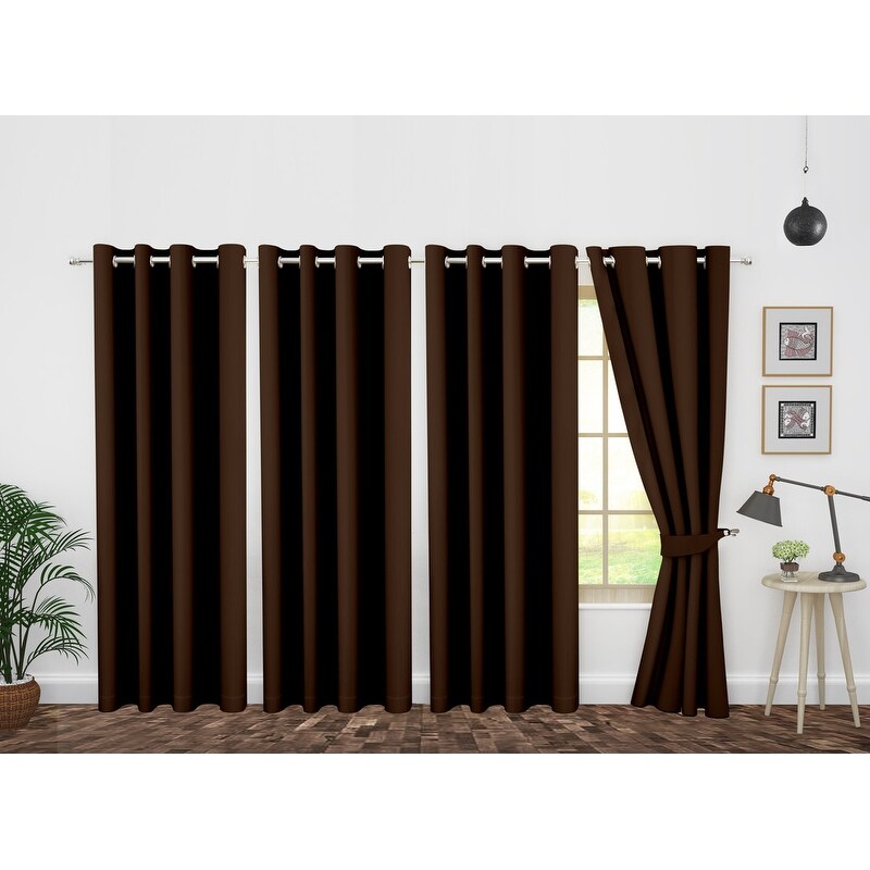 Polyester Insulated Blackout Curtains by Ample Decor- 4 Panels