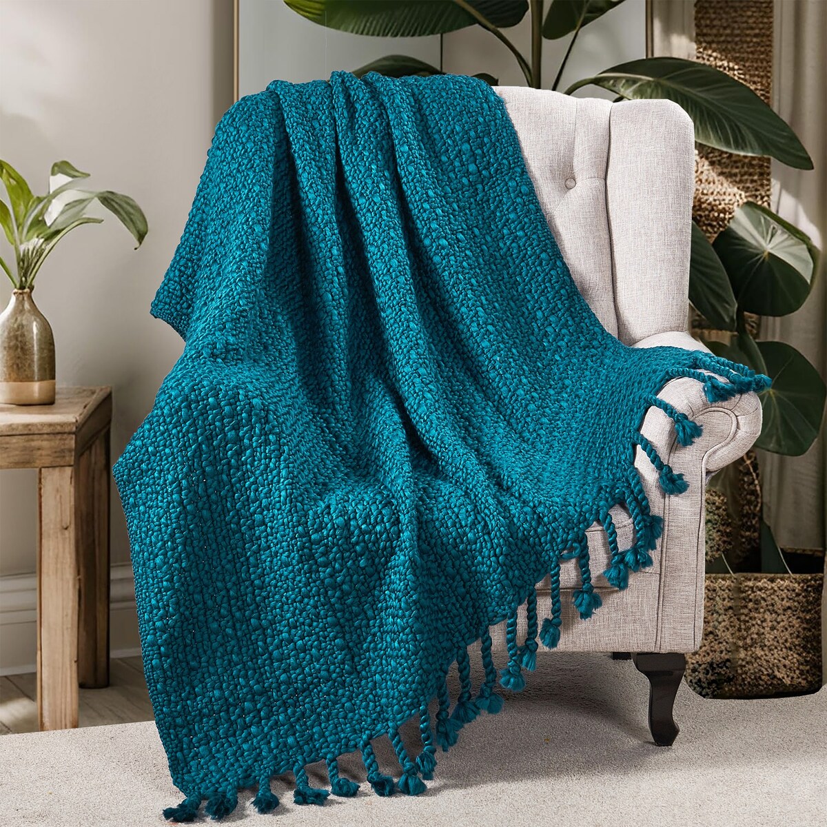 Home Soft Things Basket Weave Throw Super Soft Warm Blanket