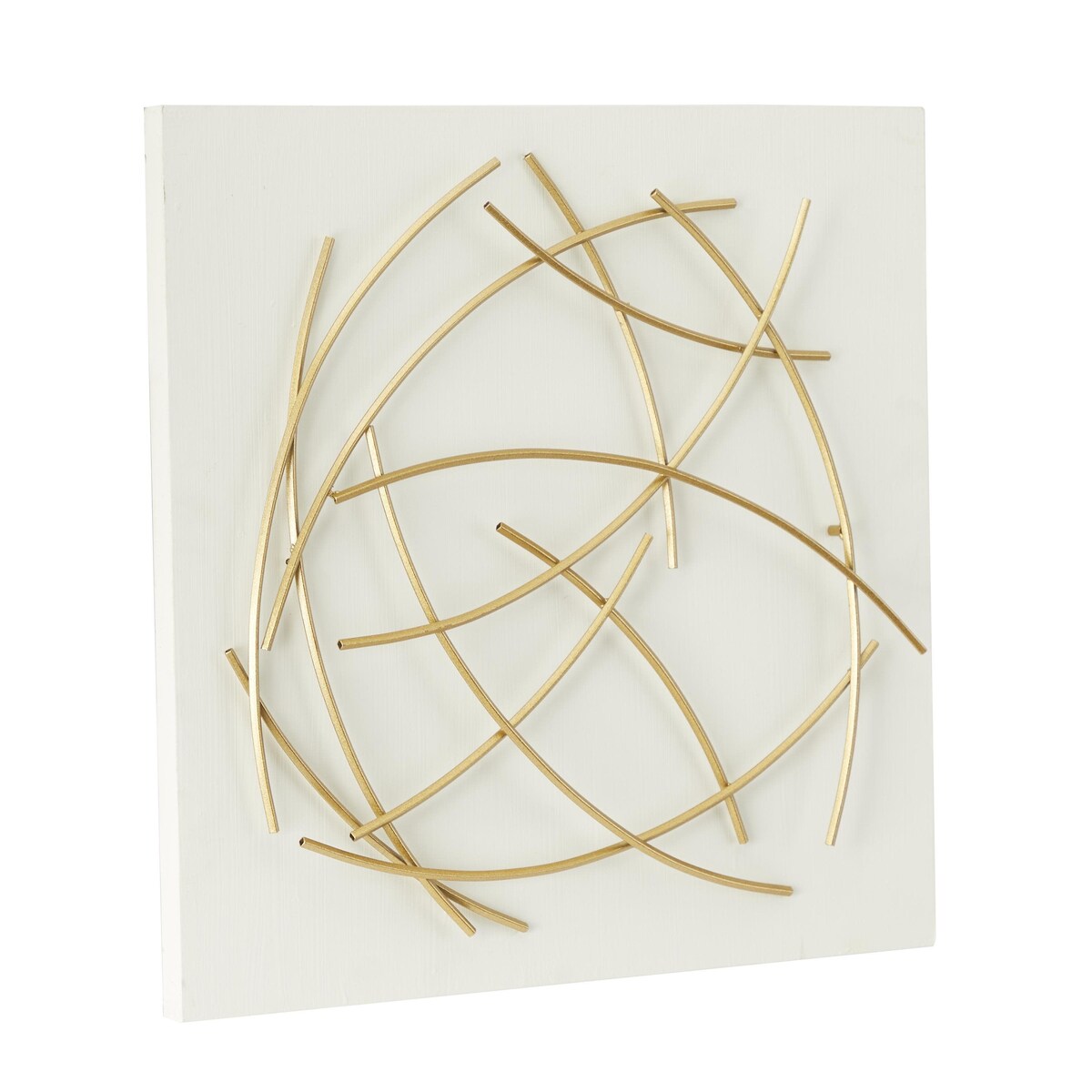 Metal Abstract Overlapping Lines Home Wall Decor with White Backing - White - CosmoLiving by Cosmopolitan