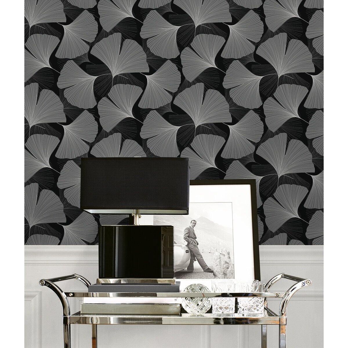 NextWall Tossed Ginkgo Leaf Peel and Stick Wallpaper