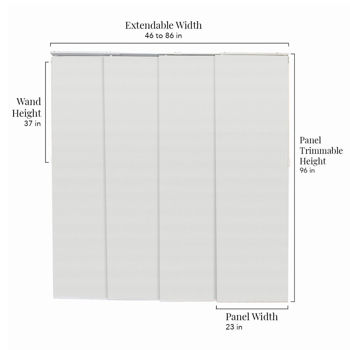 CHICOLOGY Adjustable Sliding Panels, 4-Rail Track, Vertical Blinds, Pation Door Curtain, Room Divider