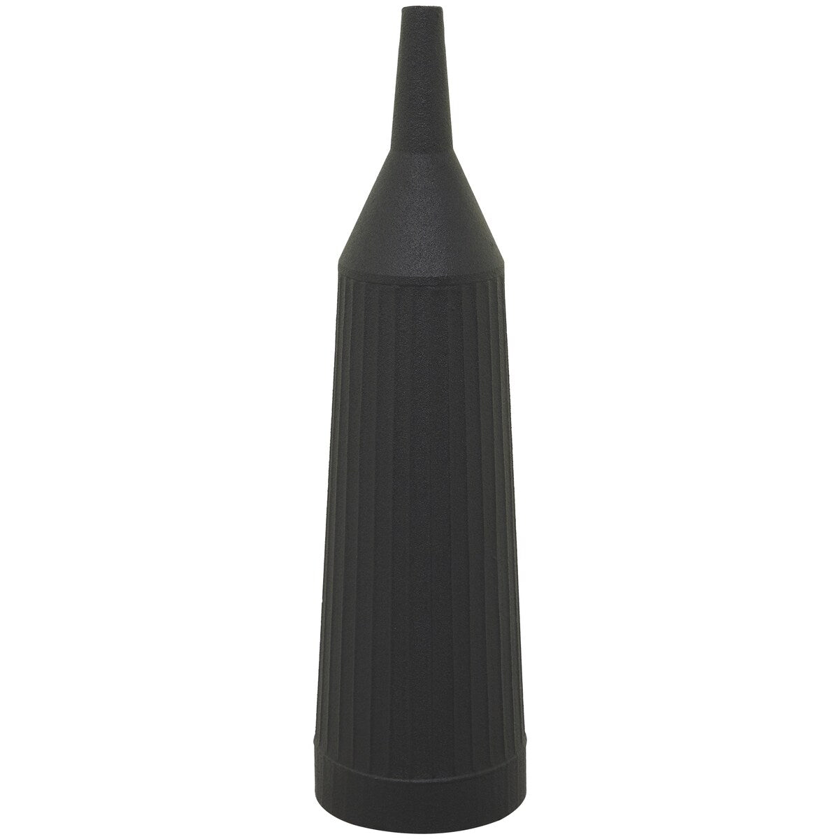 Metal Grooved Decorative Vase - White or Black - The Novogratz