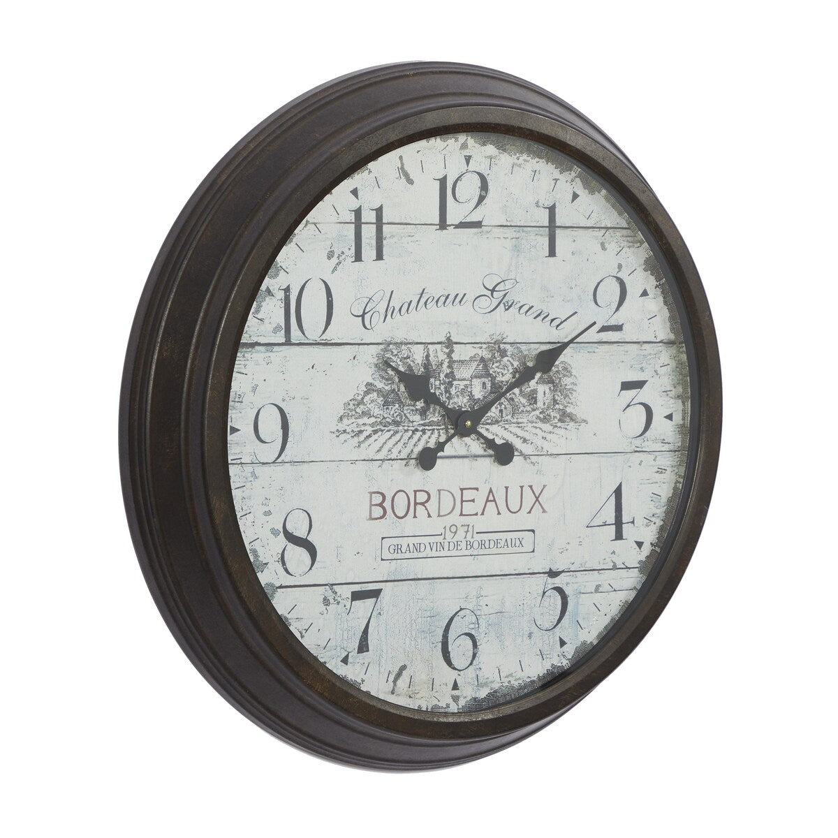 Metal Decorative Wall Clock with Bordeaux - Roche River Decor