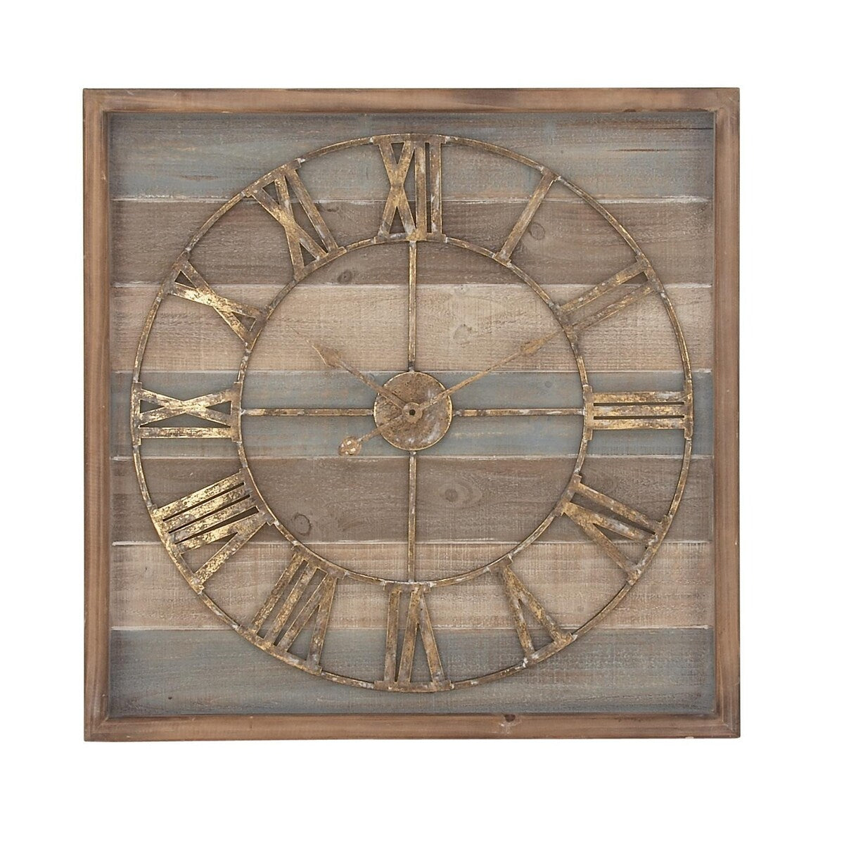 Metal Decorative Wall Clock - Brown - Roche River Decor