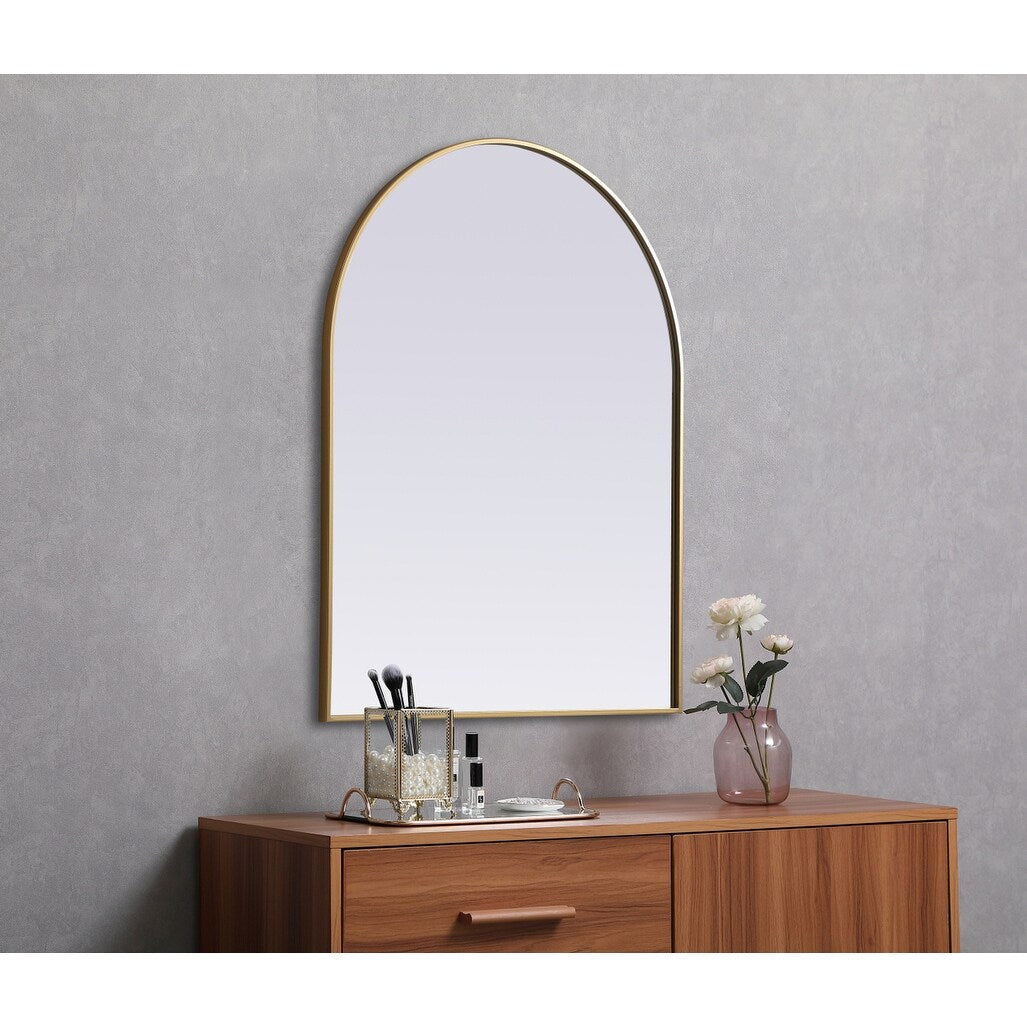 Indigo Home Metal Frame Arch Mirror 33x42 Inch