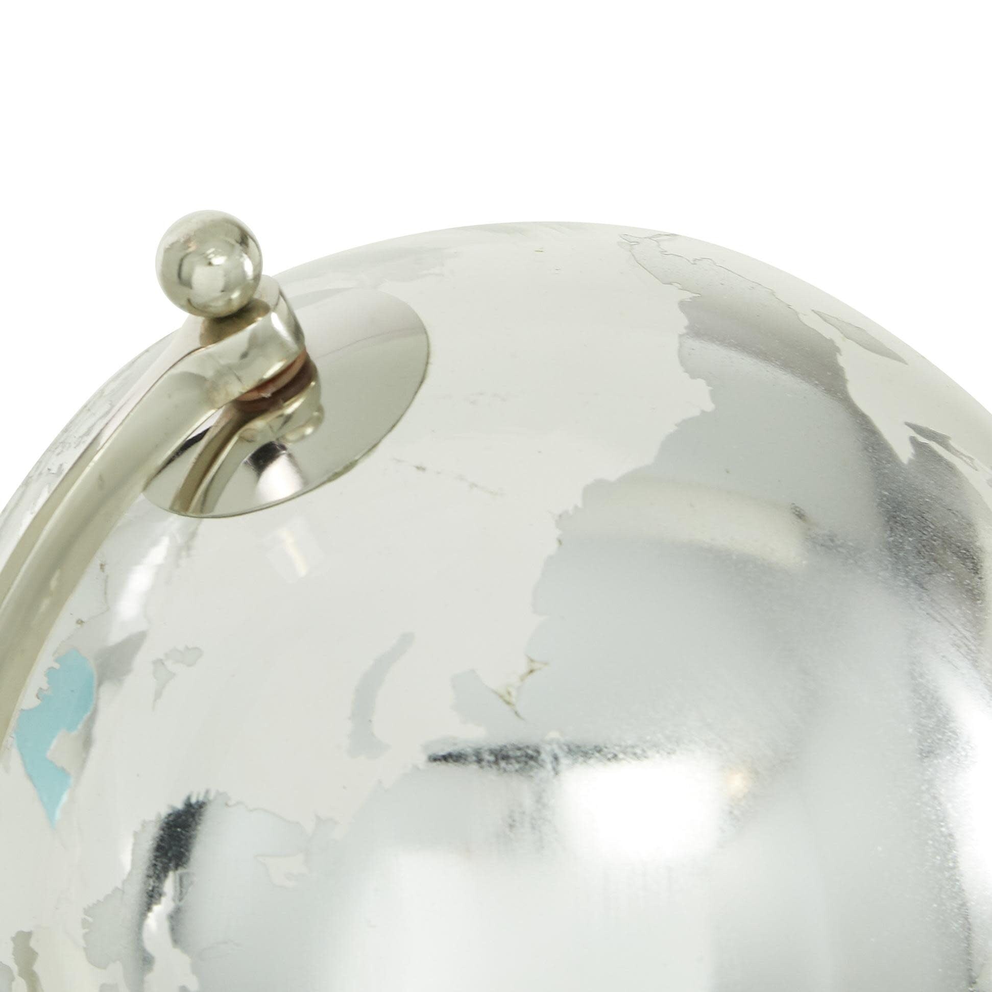 Marble Globe with Marble Base and Black, Tiered or White Base - Silver or Gold - Roche River Decor