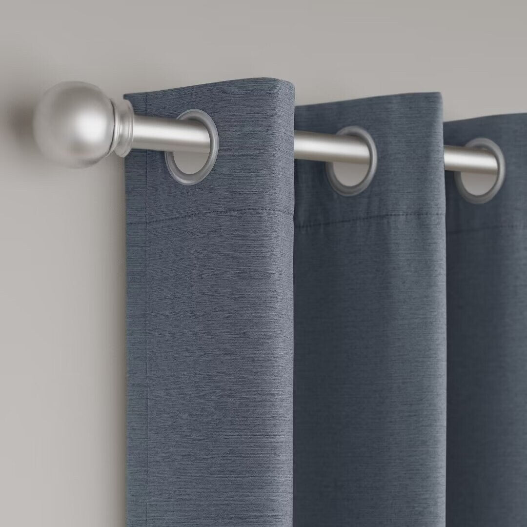 Blackout Brushed Textured Grommet Curtain Pair(2 Panels)