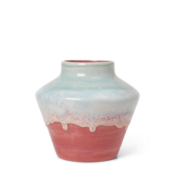 Khler Poppery Vase, Mint/Pink - H: 8.1