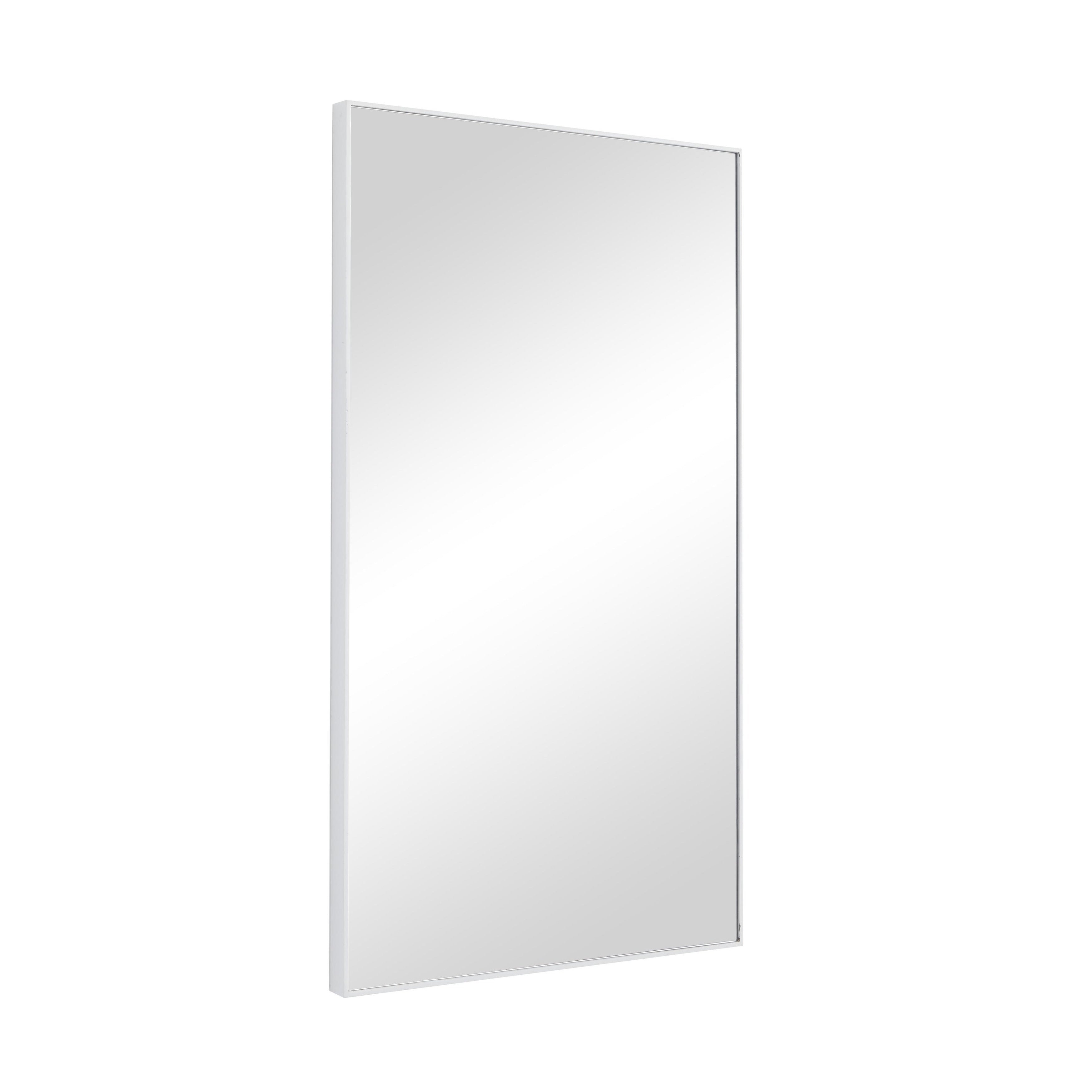 Wood Room Wall Mirror with Thin Minimalistic Frame - Black, White or Gold - Roche River Decor