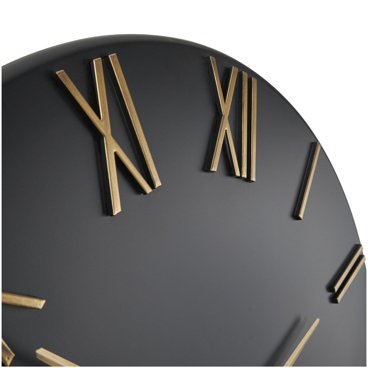 Metal Decorative Wall Clock with Gold Hands and Numbers - Black or White - Roche River Decor