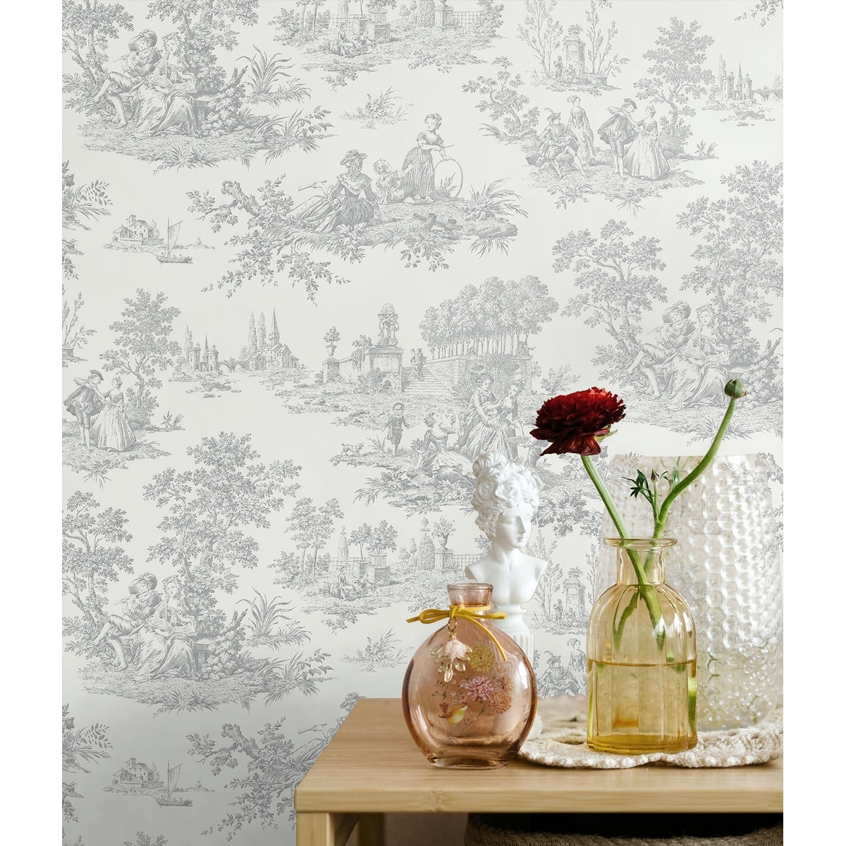 NextWall Chateau Toile Peel and Stick Wallpaper