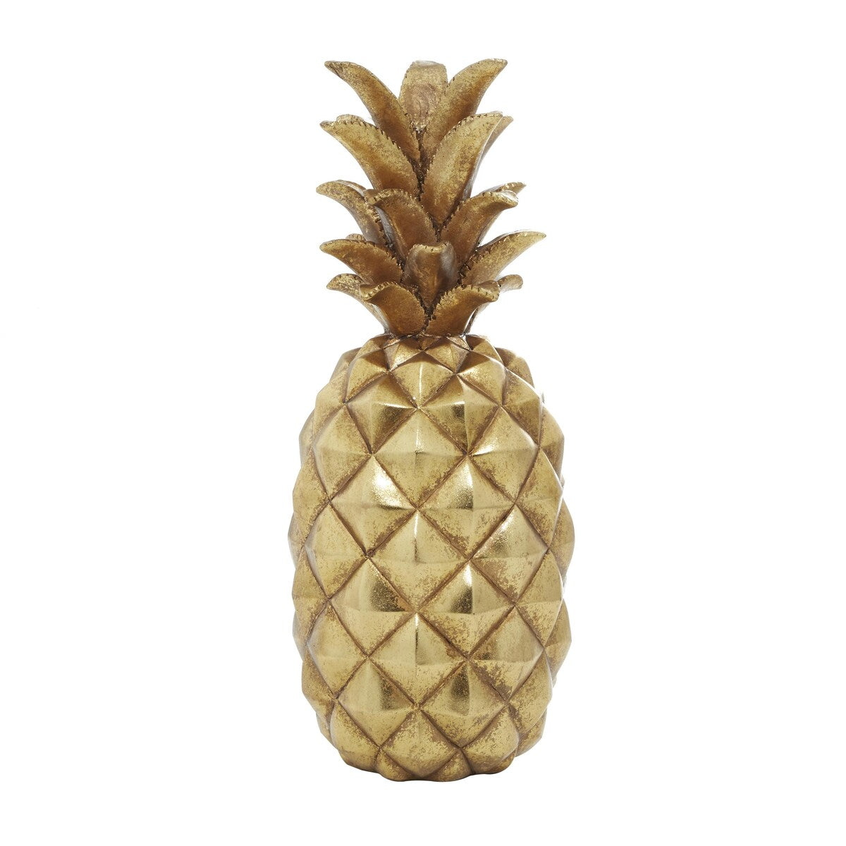 Polystone Fruit Pineapple Decorative Sculpture - Gold or Silver - Roche River Decor