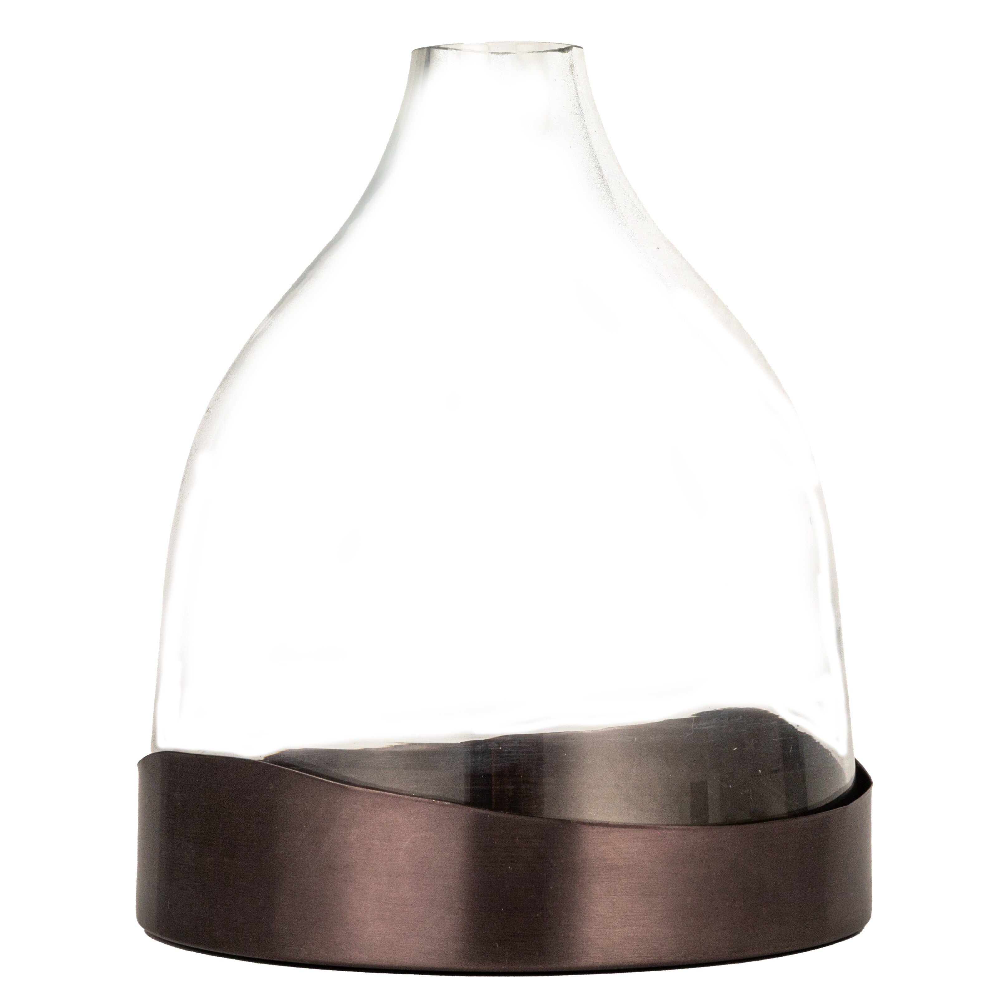 Decorative Glass Cloche with Metal Tray