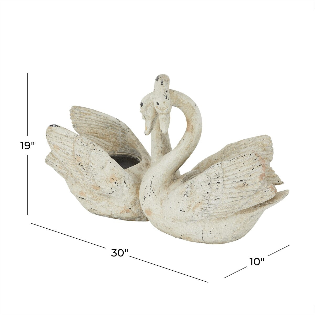 Magnesium Oxide Swan Indoor Outdoor Planter - White - Roche River Decor