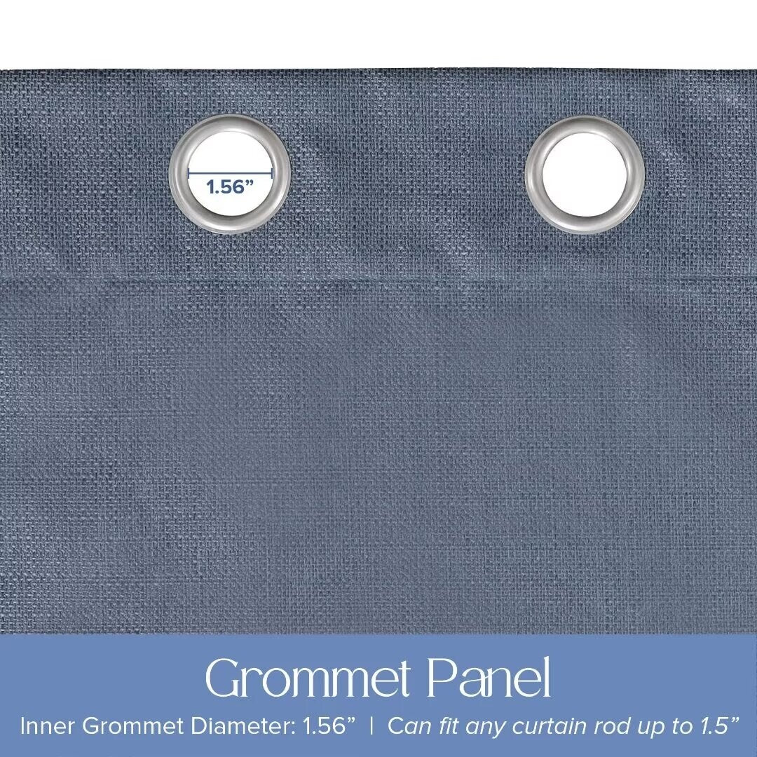 Textured Grid 100% Blackout Grommet Curtain Pair(2 Panels)