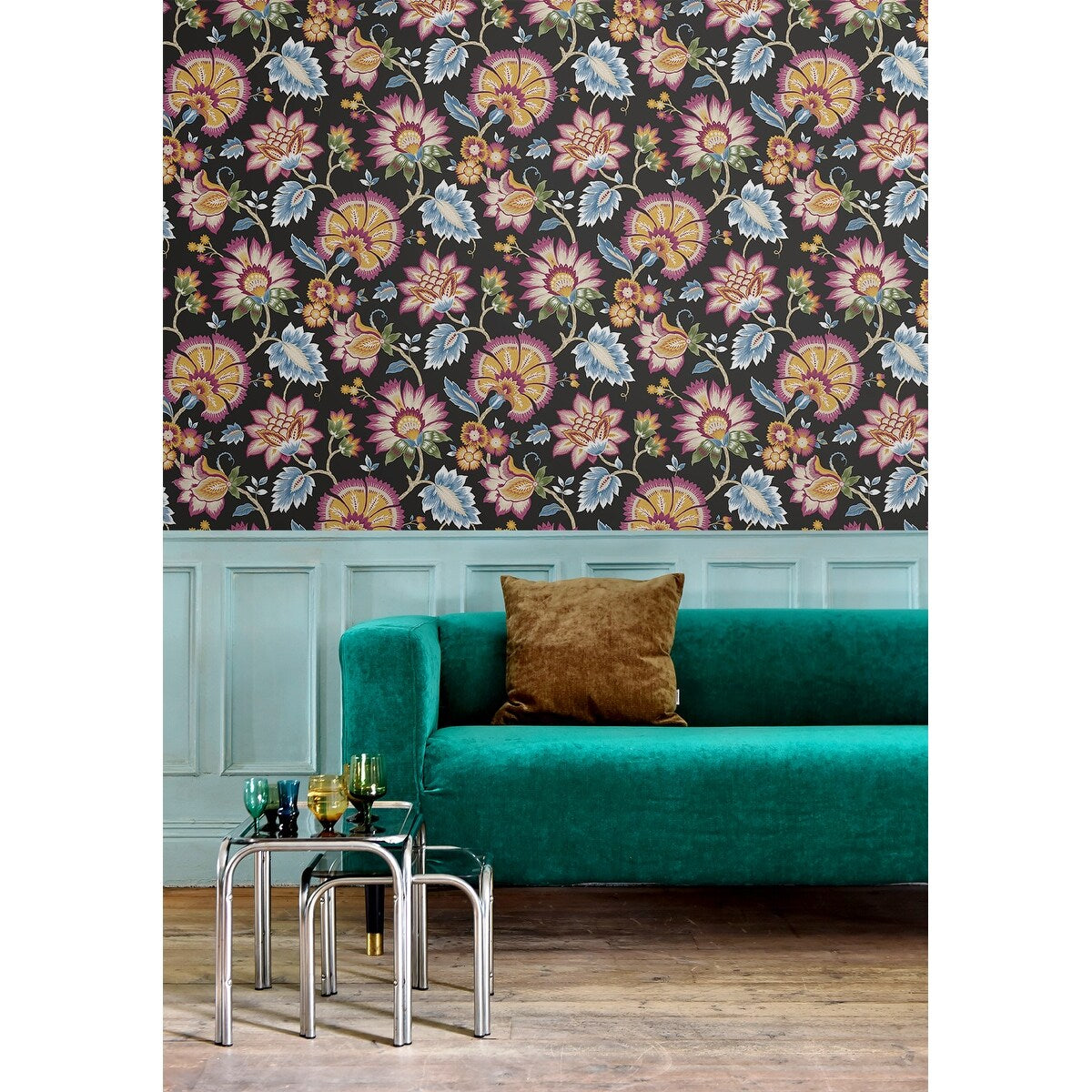 NextWall Jacobean Blossom Floral Peel and Stick Wallpaper