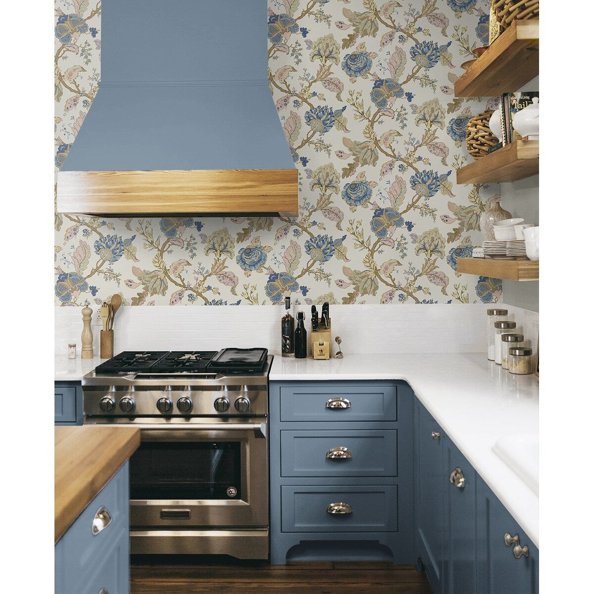 NextWall Kianna Jacobean Peel and Stick Wallpaper