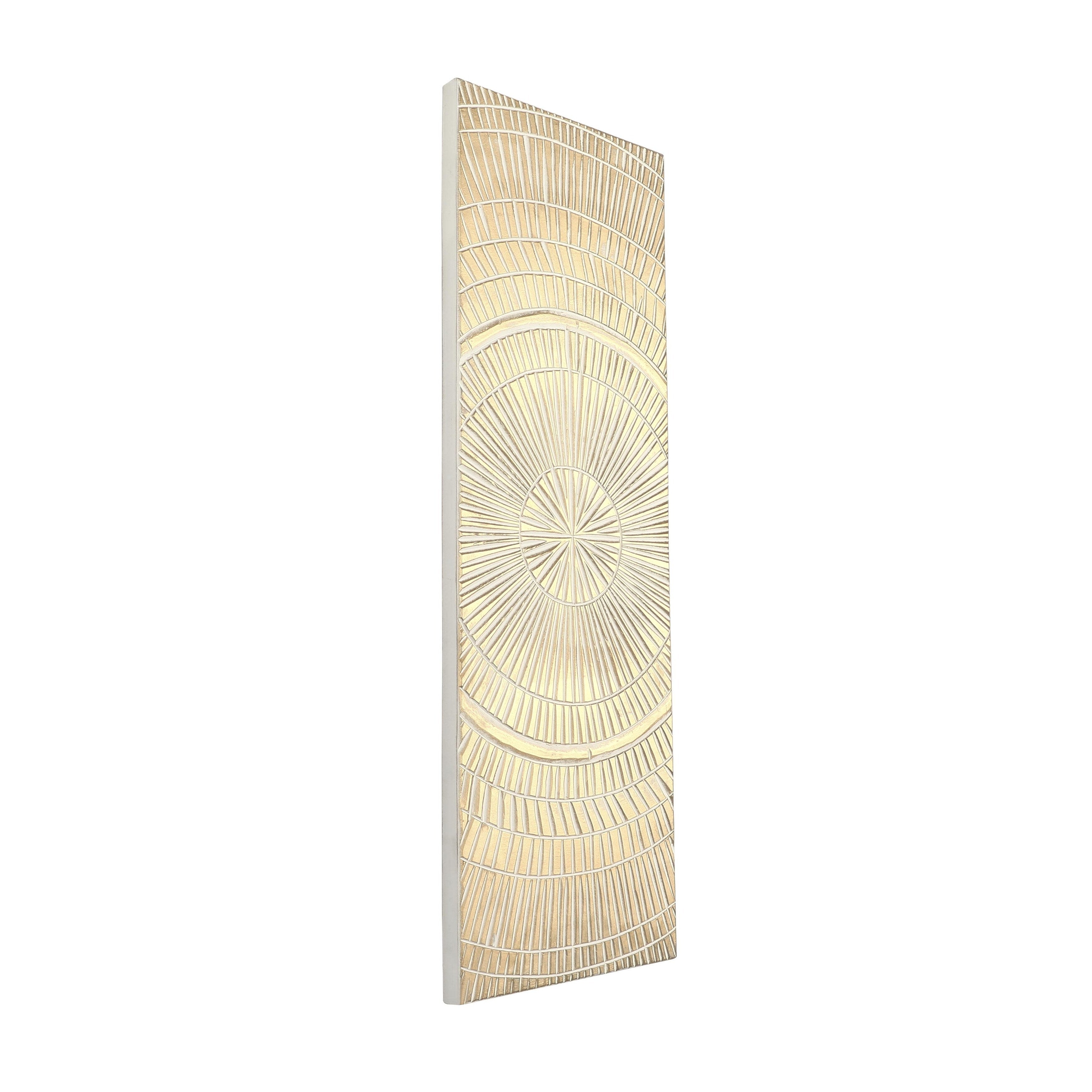 Wood Geometric Handmade Intricately Carved Radial Home Wall Decor - Gold - Roche River Decor