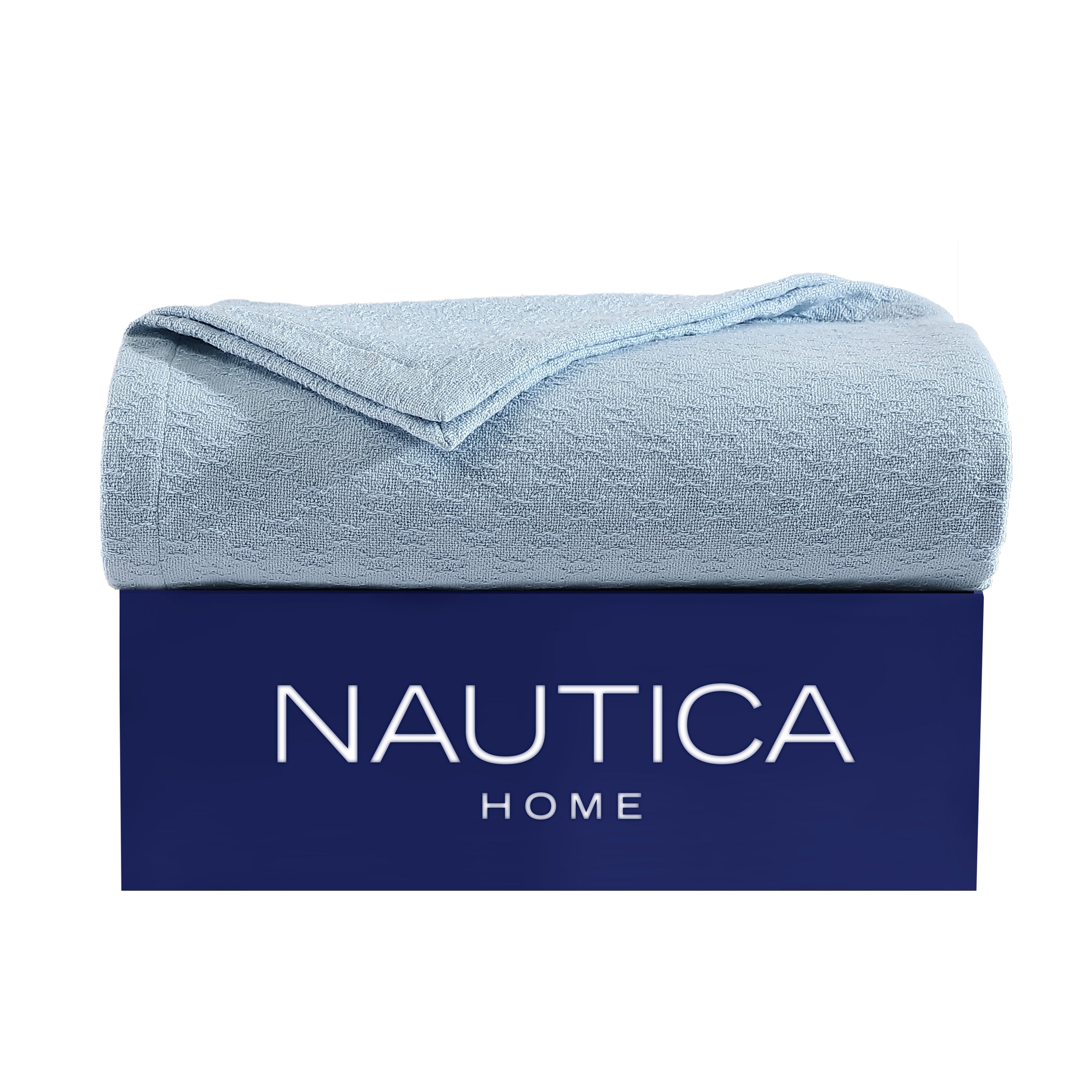 Nautica Ripple Cove Solid Cotton Blanket