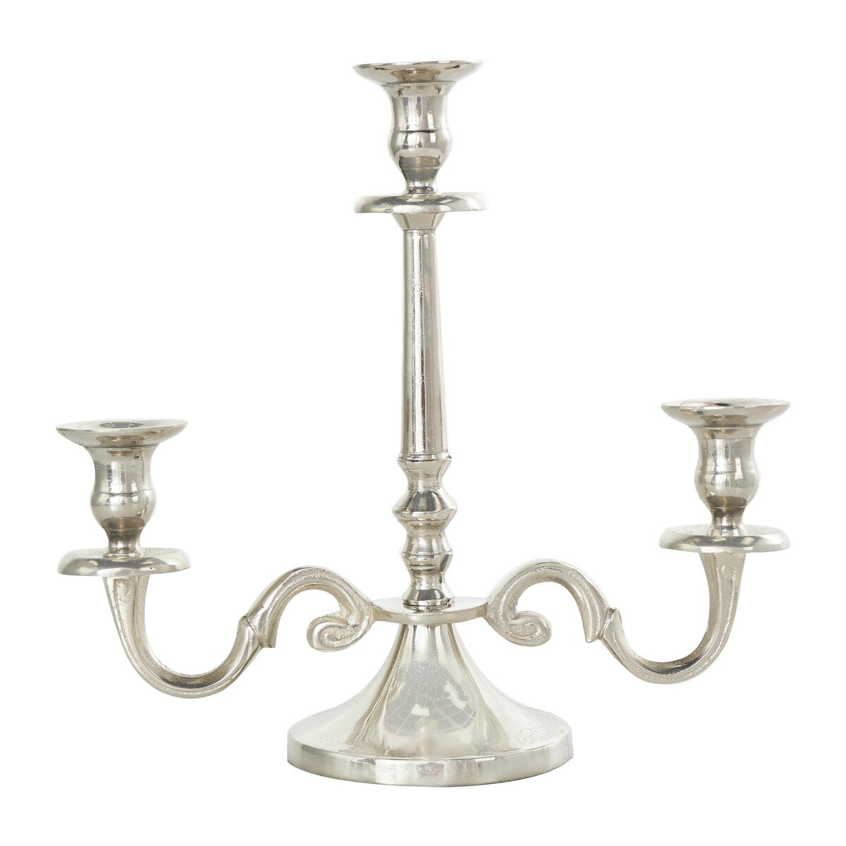 Aluminum Metal Scrolled Candelabra - Gold or Silver - The Novogratz