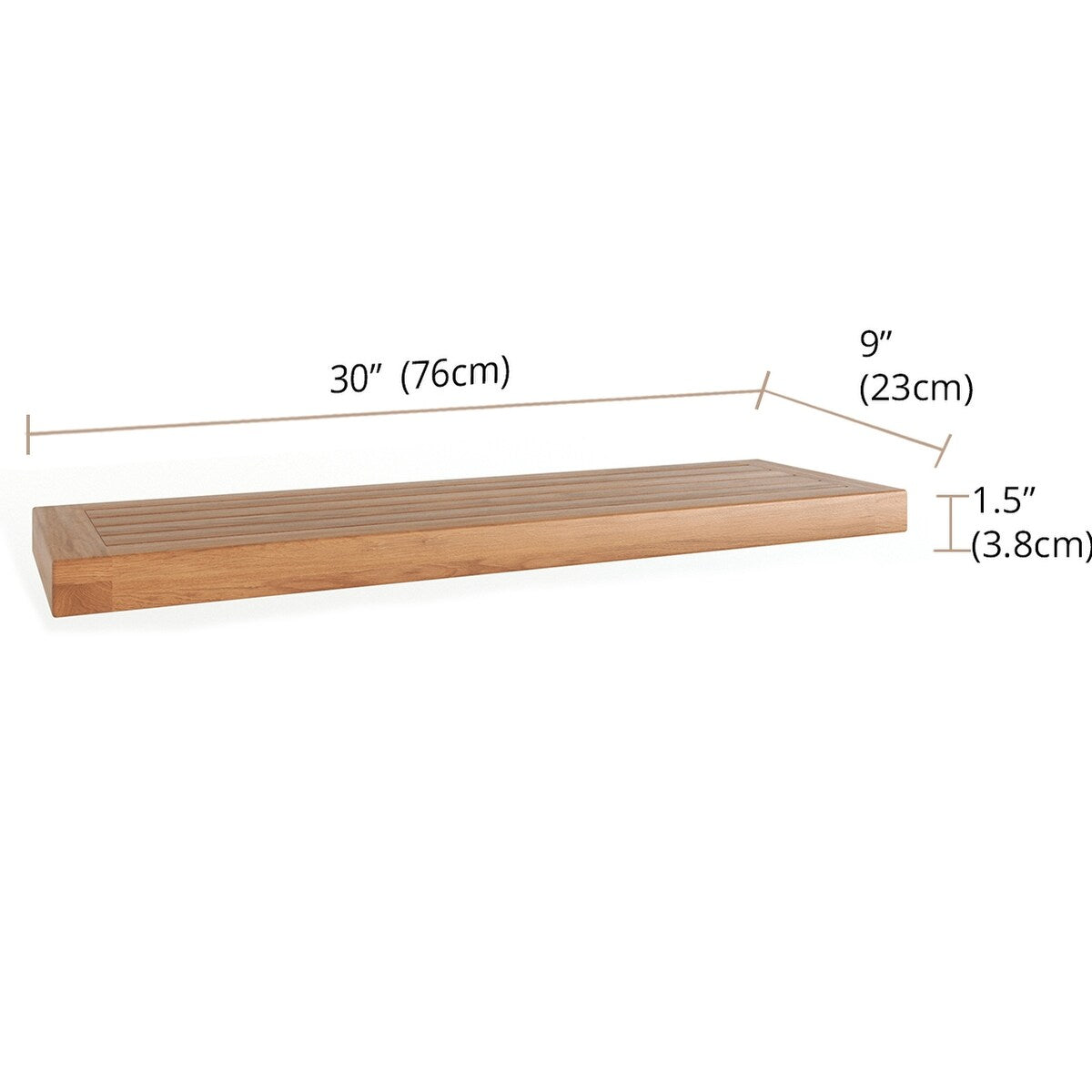 Moa Floating Teak Wall Shelf