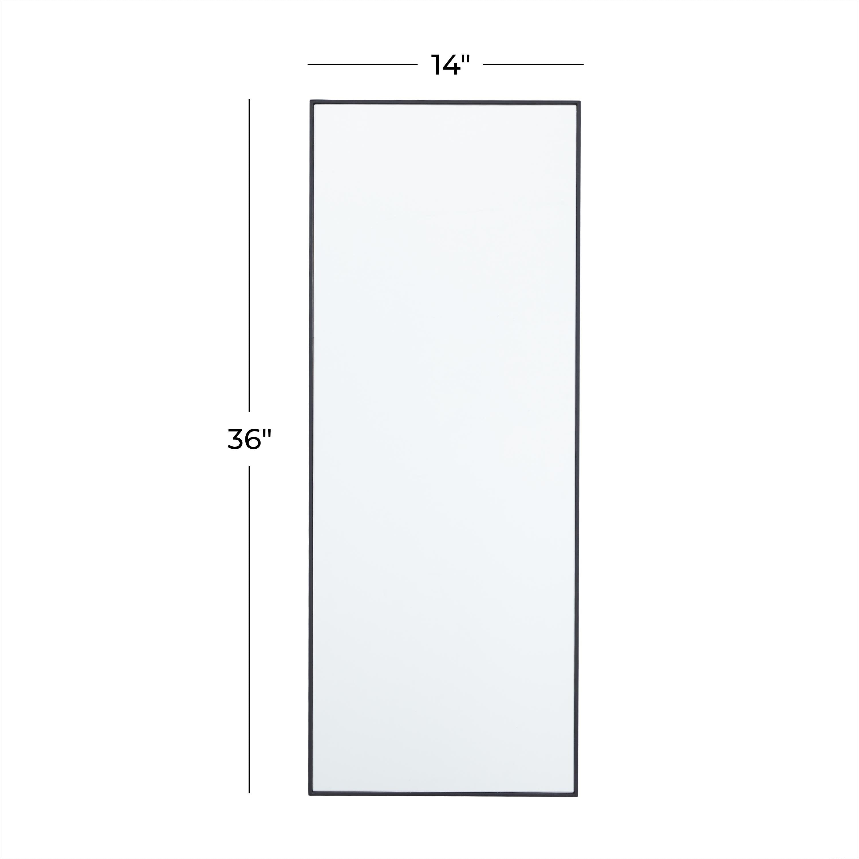 Wood Room Wall Mirror with Thin Minimalistic Frame - Black, White or Gold - Roche River Decor