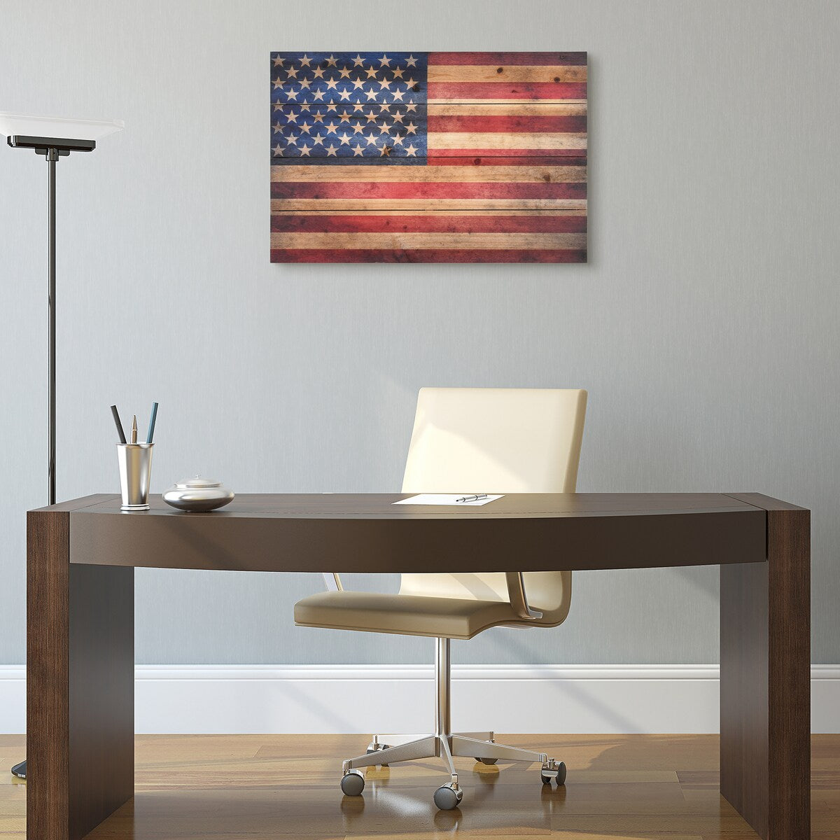 American Flag Solid Fir Wood Plank Wall Art