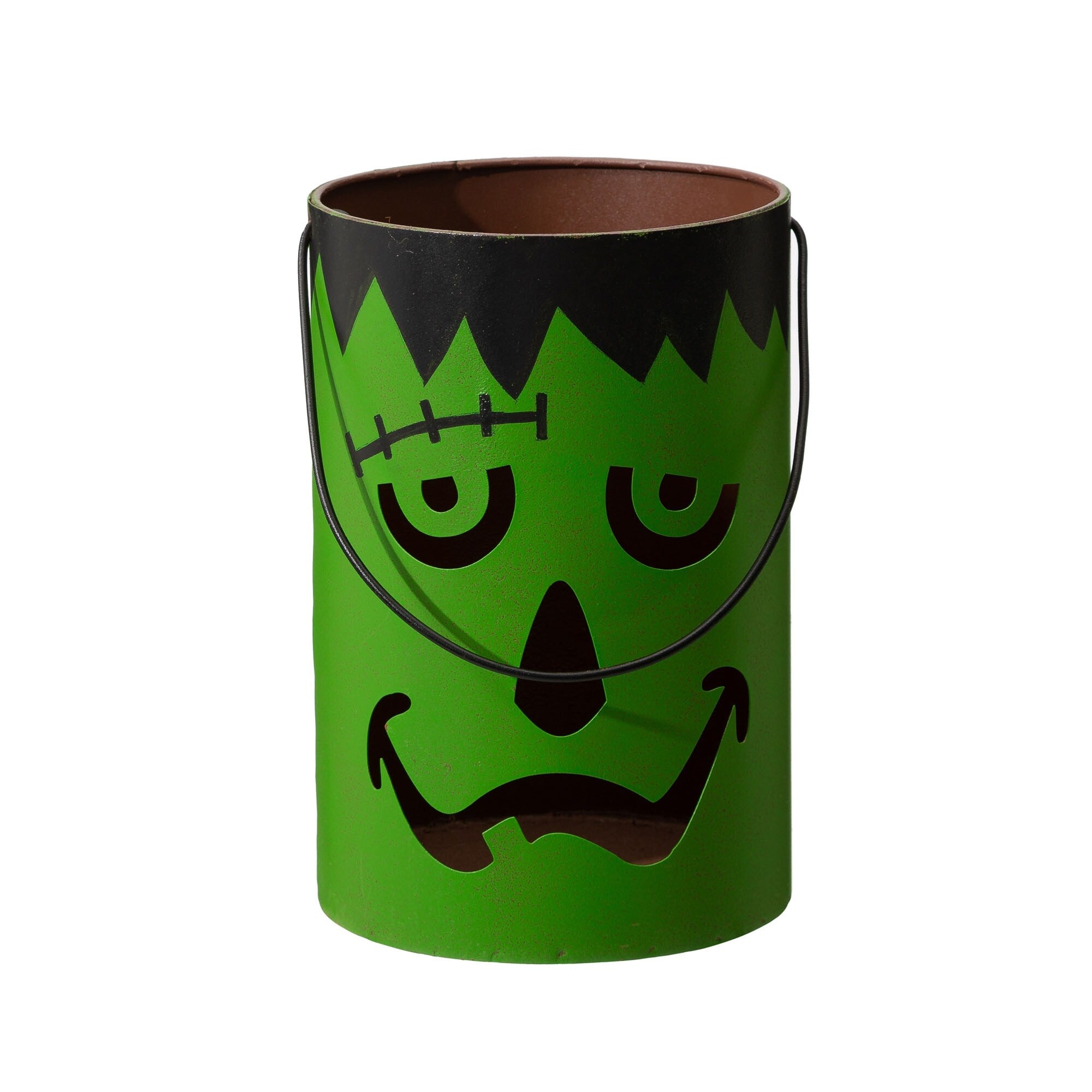 Glitzhome Set of 2 Halloween Metal Bucket Lanterns