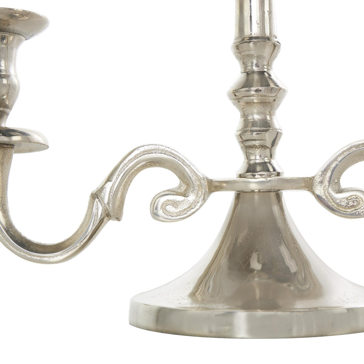 Aluminum Metal Scrolled Candelabra - Gold or Silver - The Novogratz