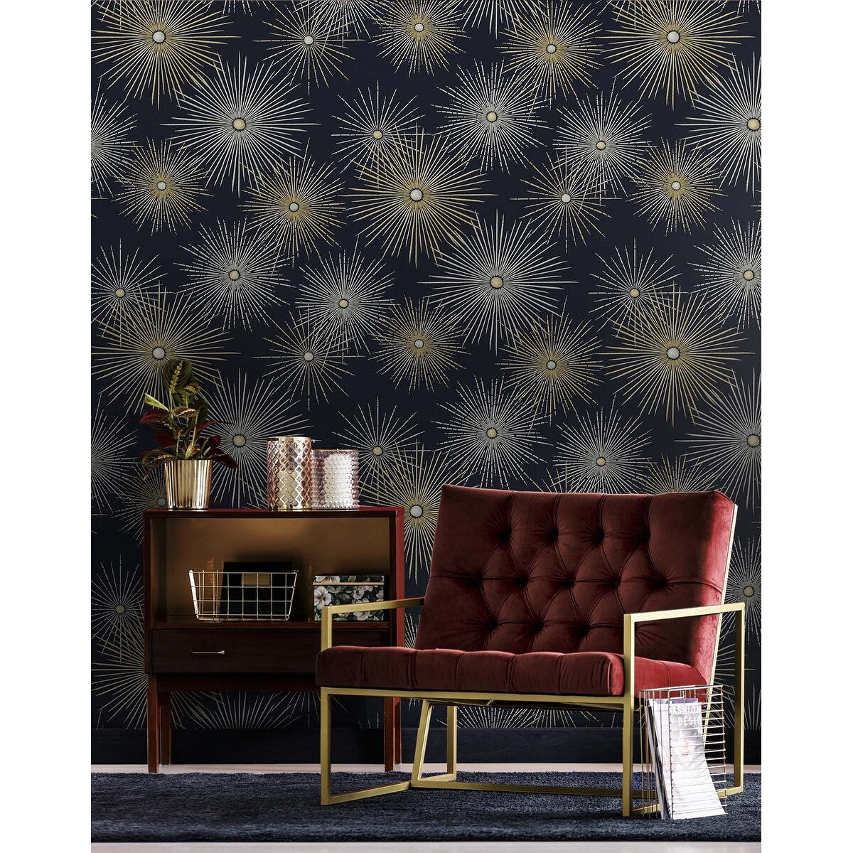 NextWall Starburst Geo Peel and Stick Wallpaper